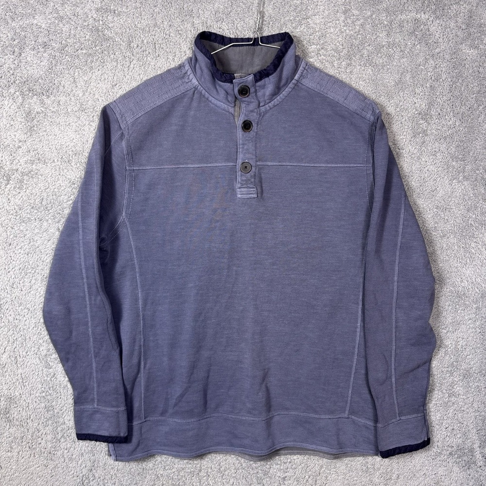 Johnston Murphy Jacket Mens L Washed Slub Pique 1/4 Button Henley Pullover NEW